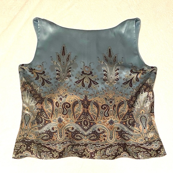 Light Blue Silk Tahini Top - Picture 2 of 7